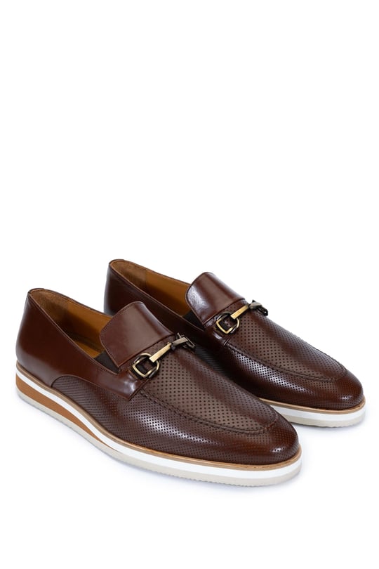 Tamer Tanca Erkek Hakiki Deri Taba Bufalo Loafer Ayakkabı