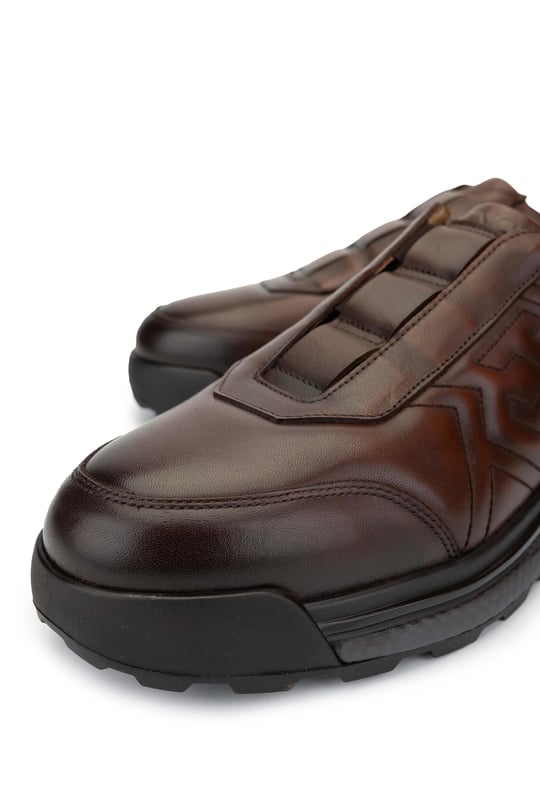 Tamer Tanca Erkek Hakiki Deri Taba Sneaker Ayakkabı
