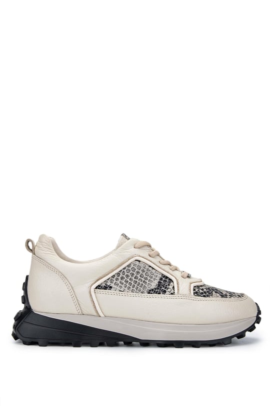 Tamer Tanca Kadın Hakiki Deri Bej Sneakers & Spor Ayakkabı