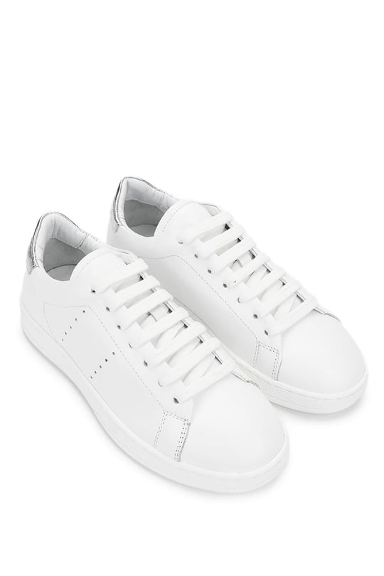 Tamer Tanca Kadın Hakiki Deri Beyaz/Gümüş Sneakers & Spor Ayakkabı