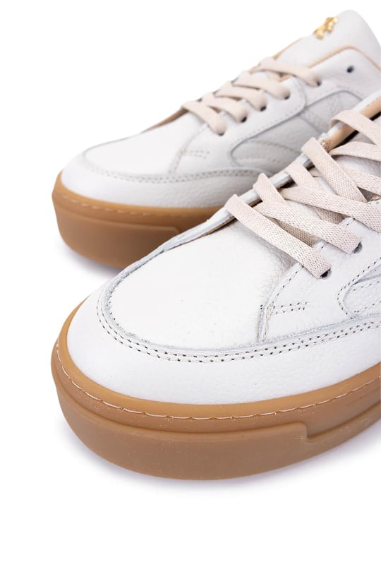 Tamer Tanca Kadın Hakiki Deri Kırık Beyaz Sneakers & Spor Ayakkabı
