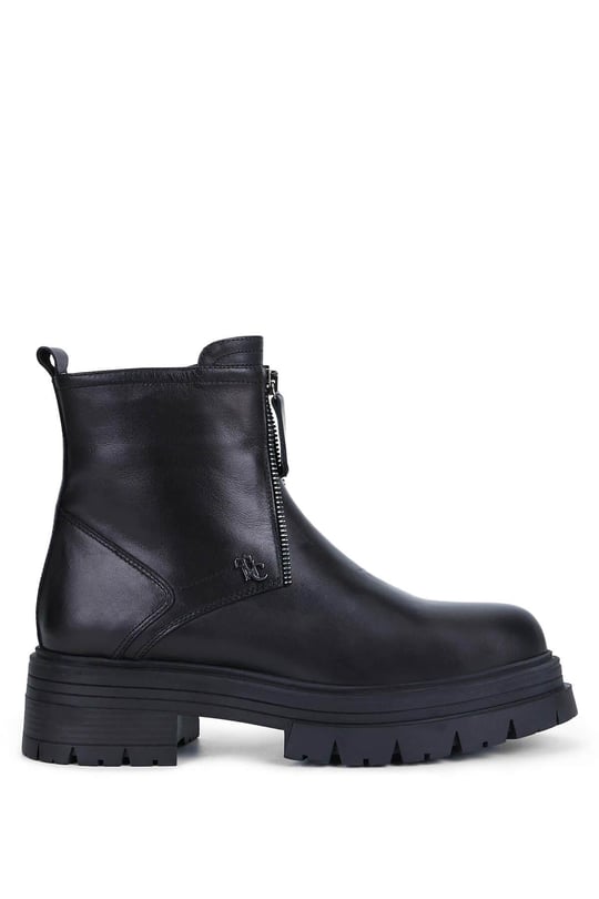 Tamer Tanca Kadın Hakiki Deri Siyah Deri Casual Bot