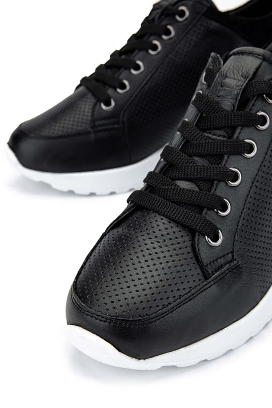 Tamer Tanca Kadın Hakiki Deri Siyah Deri Sneakers & Spor Ayakkabı
