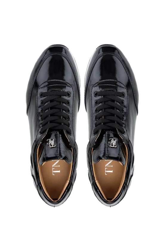 Tamer Tanca Kadın Hakiki Deri Siyah Rugan Sneakers & Spor Ayakkabı