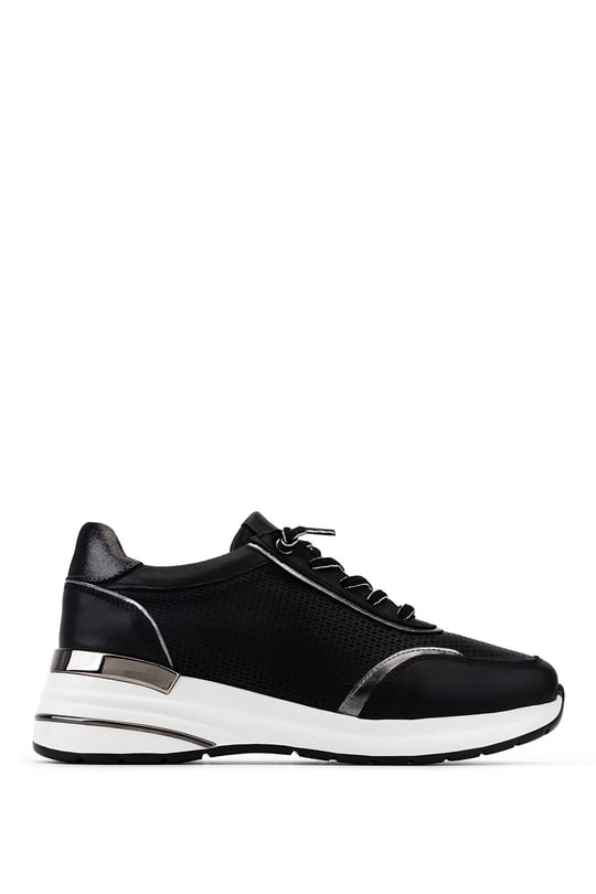 Tamer Tanca Kadın Hakiki Deri Siyah/Antrasit Sneakers & Spor Ayakkabı