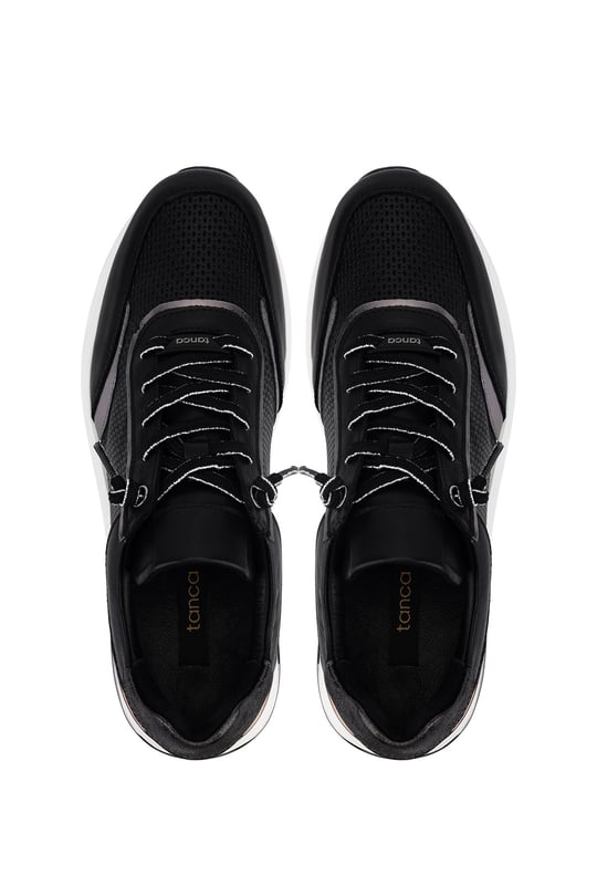 Tamer Tanca Kadın Hakiki Deri Siyah/Antrasit Sneakers & Spor Ayakkabı