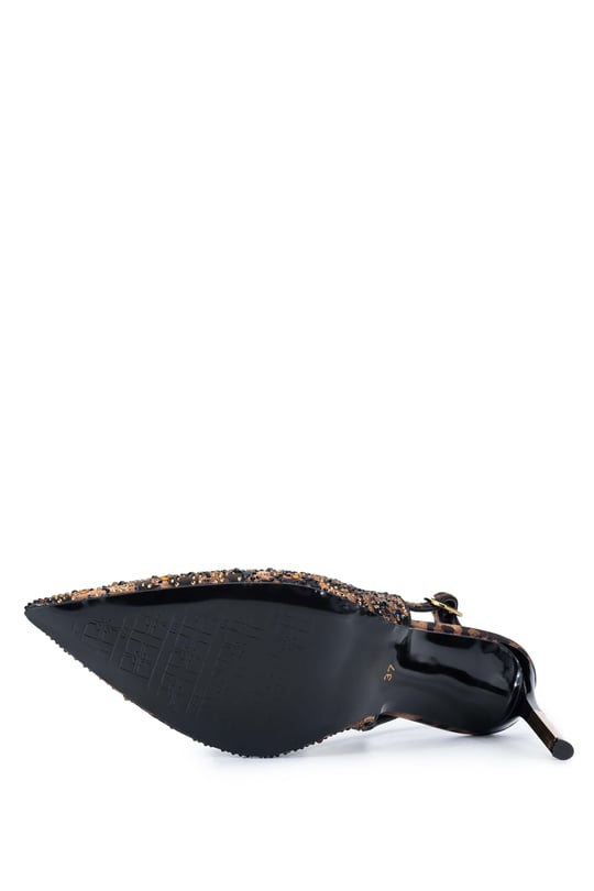 Tamer Tanca Kadın Vegan Leopar Stiletto Ayakkabı