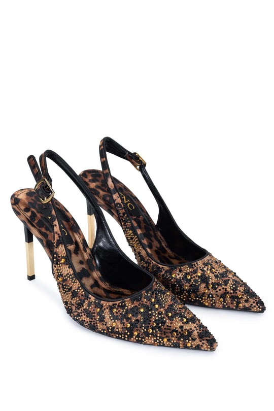 Tamer Tanca Kadın Vegan Leopar Stiletto Ayakkabı