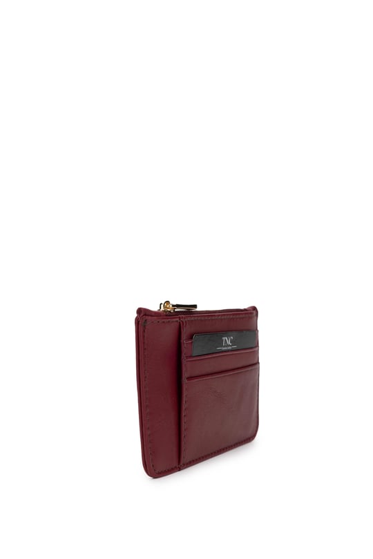 Tamer Tanca Unisex Hakiki Deri Bordo Kartlık