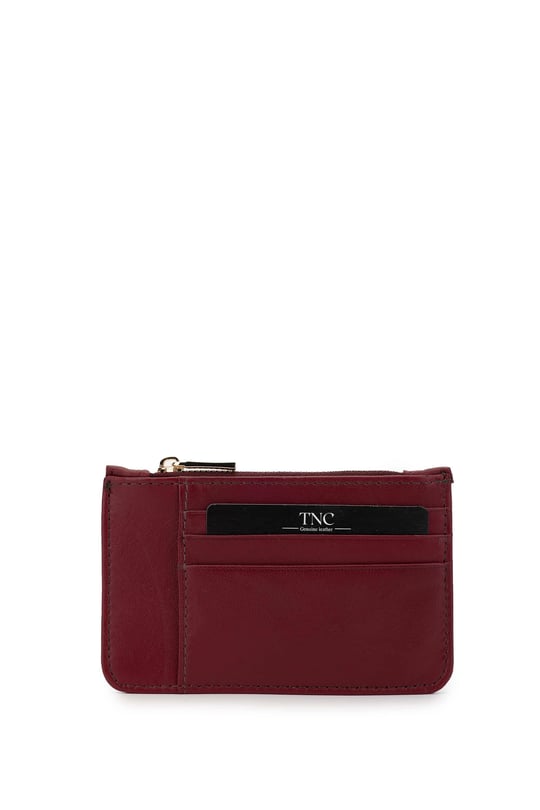 Tamer Tanca Unisex Hakiki Deri Bordo Kartlık
