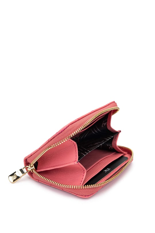 Tamer Tanca Unisex Hakiki Deri Pembe Cüzdan