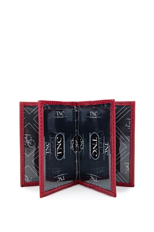 Tamer Tanca Unisex Hakiki Deri Kırmızı Kartlık