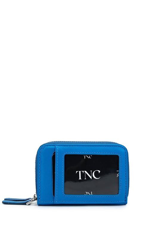 Tamer Tanca Unisex Hakiki Deri Mavi Cüzdan