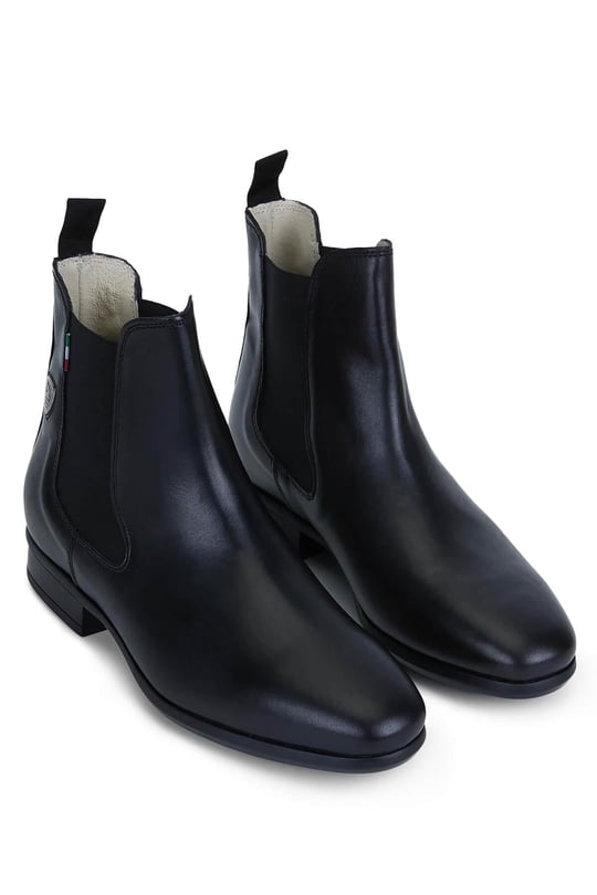 Tattini Unisex Hakiki Deri Siyah Binici Botu