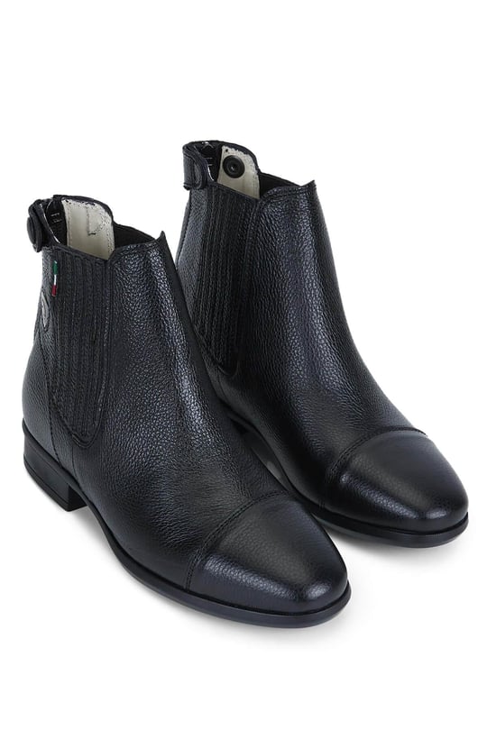 Tattini Unisex Hakiki Deri Siyah Binici Botu