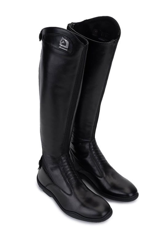 Tattini Unisex Hakiki Deri Siyah (Large) Binici Cizmesi Çizme