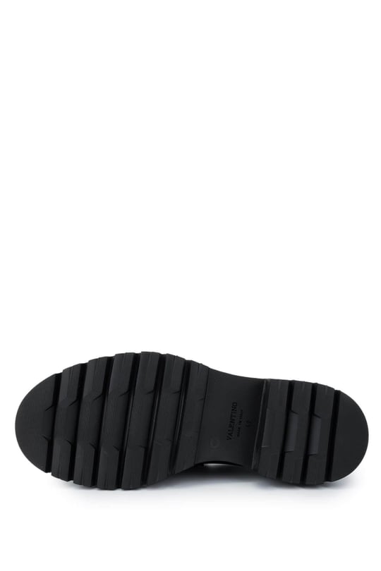 VALENTINO Erkek Hakiki Deri Siyah Loafer Ayakkabı