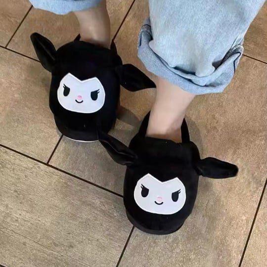 Siyah Kuromi Cute Cotton Terlik