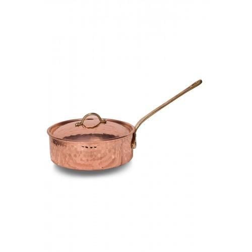Turna Bakır Karnıyarık Tencere Tek Kulp 1 No 16 Cm El Dövme Kırmızı Turna8196-1