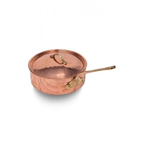 Turna Bakır Karnıyarık Tencere Tek Kulp 1 No 16 Cm El Dövme Kırmızı Turna8196-1
