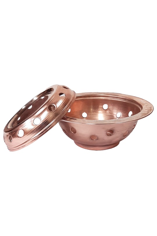 Turna Bakır Osmanlı Çaydanlık Isıtıcı 22 Cm Düz Kırmızı Turna4203-1