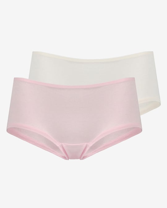 Kadın Dikişsiz Bambu 2li Hipster Külot Pembe Krem
