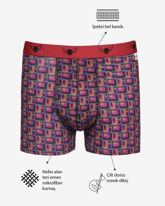 70S Vibes Retro Desen Boxer ve Çorap
