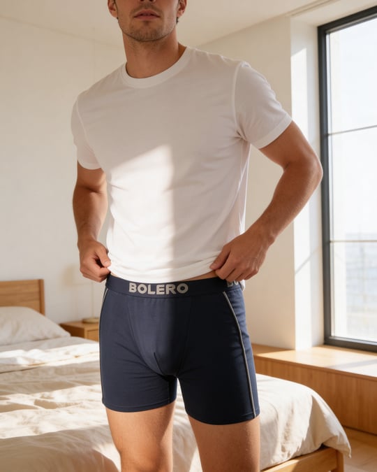 Erkek Premium Lyocell Boxer Lacivert