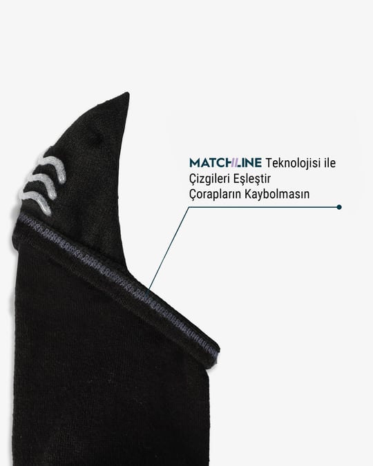 Unisex Premium Dikişsiz Görünmez Bambu Çorap Siyah 