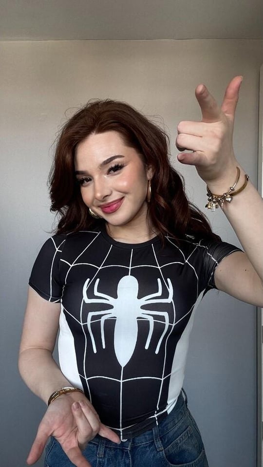 Spider Women Siyah Crop