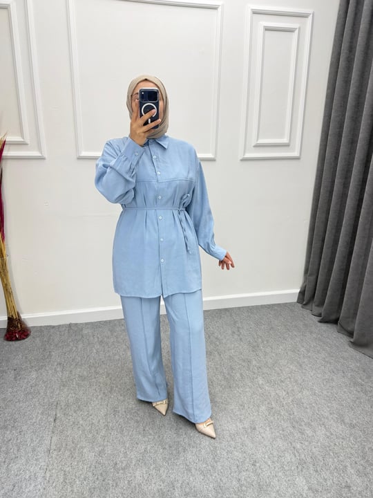 Bebe Mavi Modal Kumaş Pantolonu Çimalı Takım