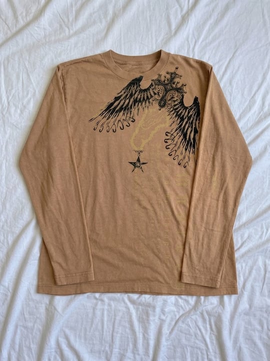 Açık Kahverengi Retro Redemption Cross Cyber Grunge Y2K Unisex Sweatshirt