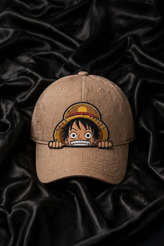 Bej Anime One Piece Baseball Şapka