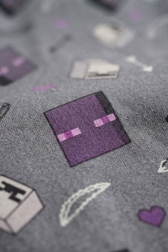 Gri Minecraft Enderman Beli Lastikli Y2K Eşofman