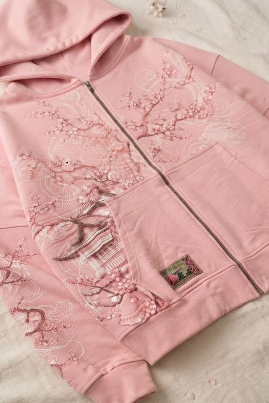 Pembe Sakura Japonic Harajuku Y2K Unisex Hırka