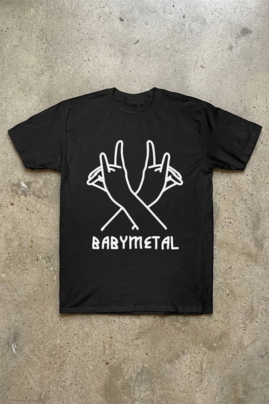 Siyah Babymetal The Fox Sign Unisex Y2K T-Shirt