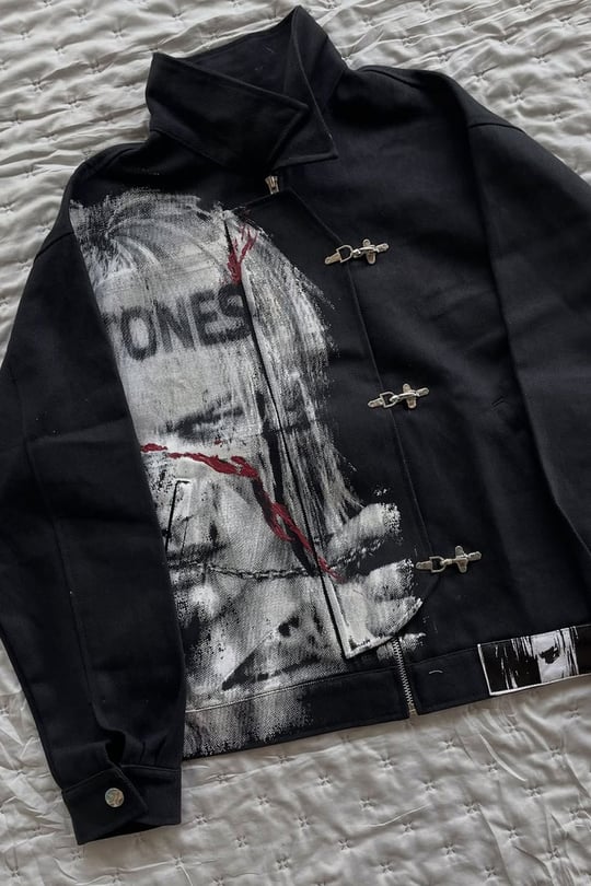 Siyah Deftones Entombed Kancalı Gabardin Grunge Gotik Y2K Unisex Ceket