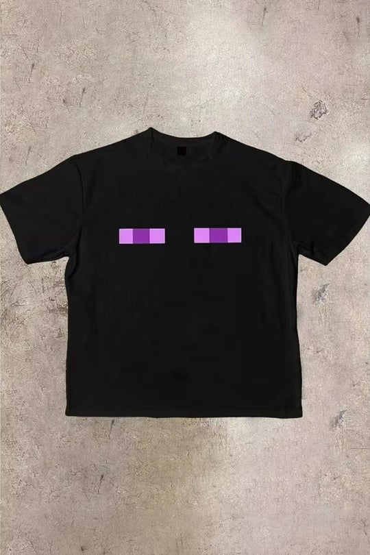 Siyah Minecraft Endreman Eyes Unisex T-Shirt