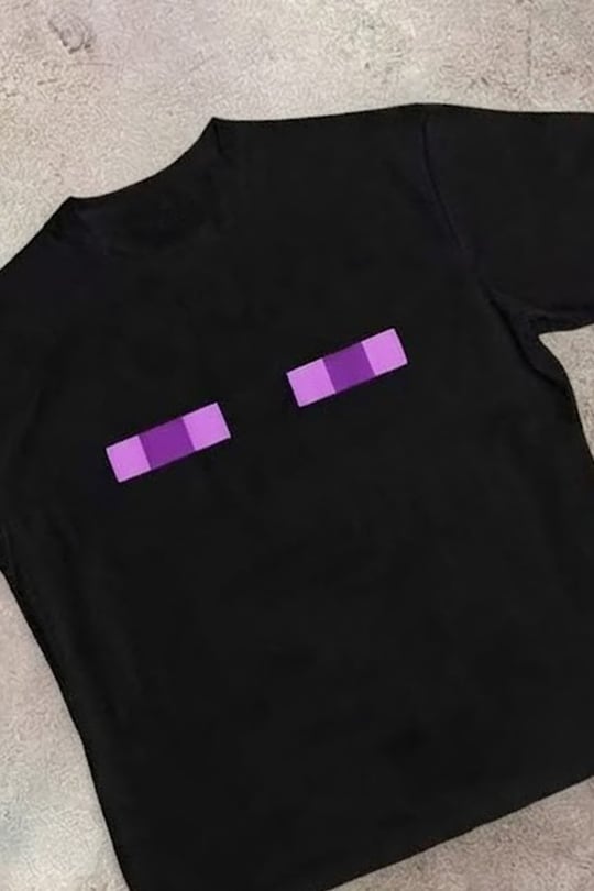 Siyah Minecraft Endreman Eyes Unisex T-Shirt