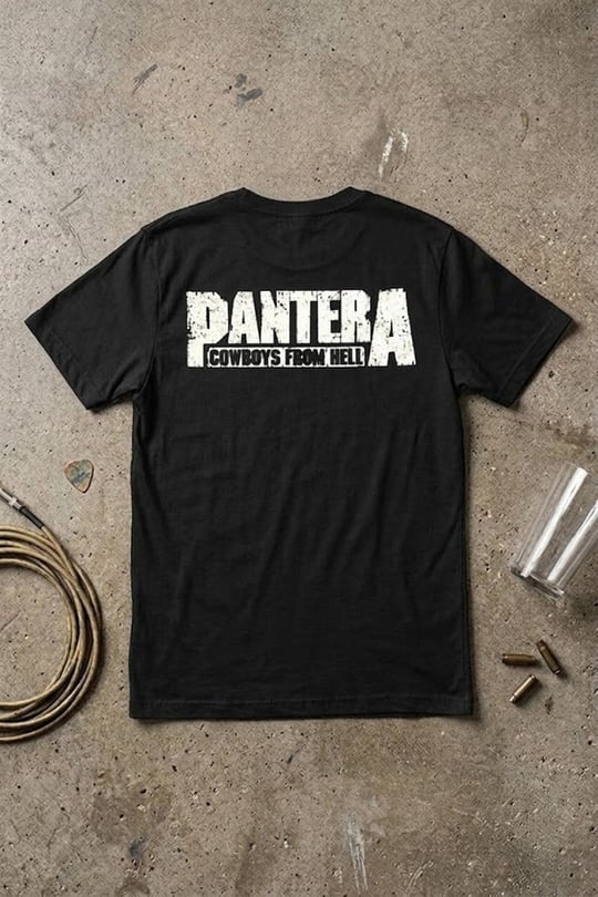 Siyah Pantera Cowboys From Hell Unisex Y2K T-Shirt