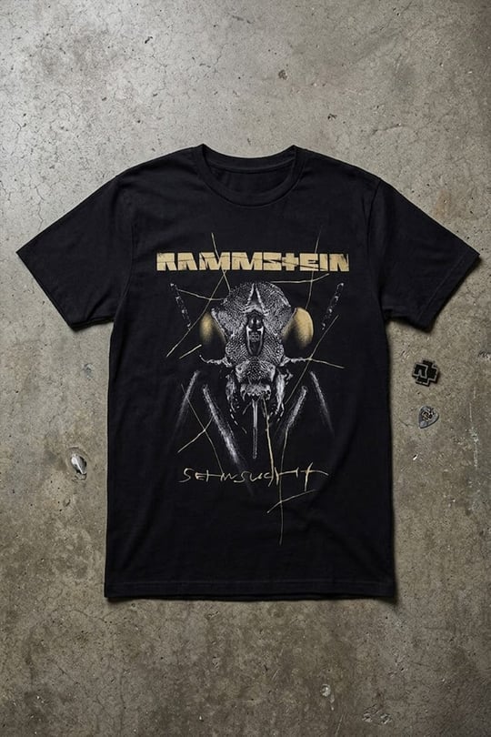 Siyah Rammstein Sehnsucht Y2K Unisex T-Shirt