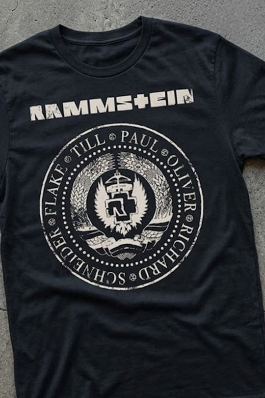 Siyah Ramstein Band Y2K Unisex T-Shirt