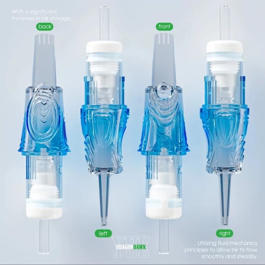 Dragonhawk Yue 1007 RL 7RL Long Taper Kartuş Dövme İğnesi 20 Adet