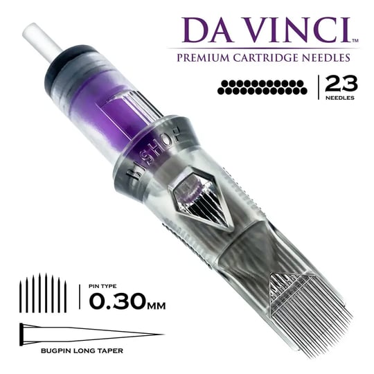 Bishop DaVinci V2 1023 CMLT 23CM Curved Magnum Bugpin Long Taper Kartuş Dövme İğnesi 20 Adet