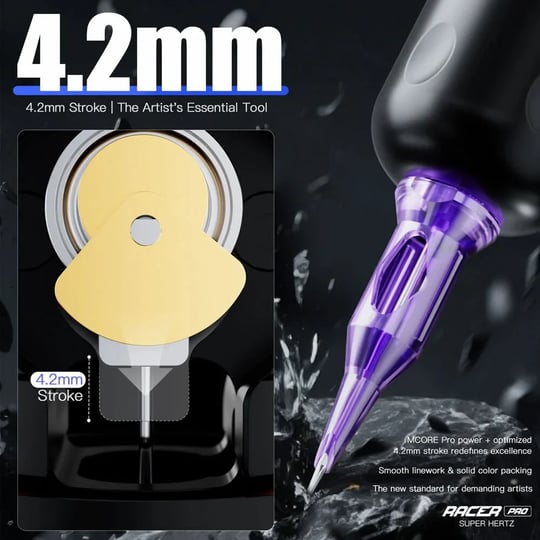 Mast Racer Pro 4.2 mm Stroke Kablosuz Rotary Pen Dövme Makinesi – Siyah