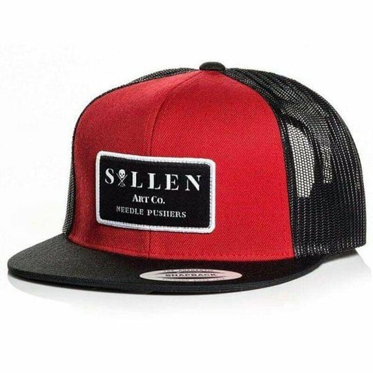 Sullen Fileli Şapka - Pushin Needles Trucker Şapka - Kırmızı Siyah
