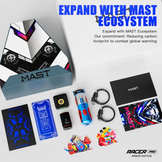 Mast Racer Pro Armor Edition Purple 4.2mm Stroke Kablosuz Dövme Makinesi - Mor