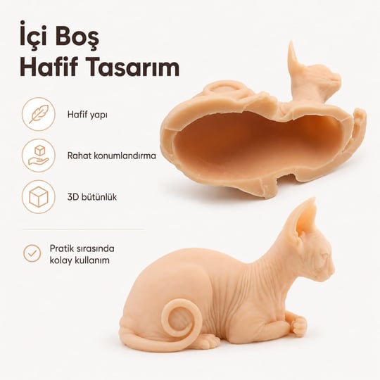 3D Kedi Şeklinde Dövme Deneme Derisi
