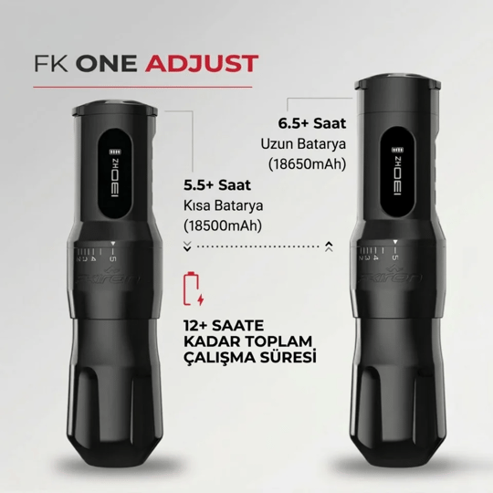 FK Irons One Adjust Gun Metal Ayarlanabilir Stroke 2.0-5.0mm Kablosuz Dövme Makinesi - Gümüş