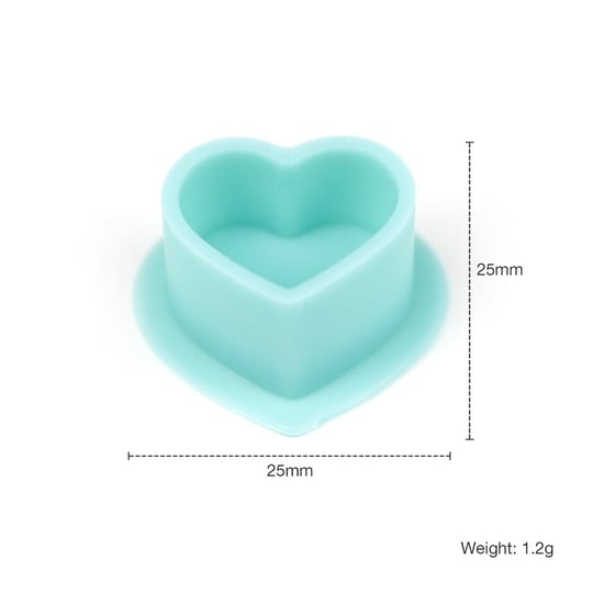 Dövme Silikon Kalp Boya Potası Mavi 25x25 mm 100 Adet